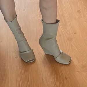 Rick owens sock leather wedge heels